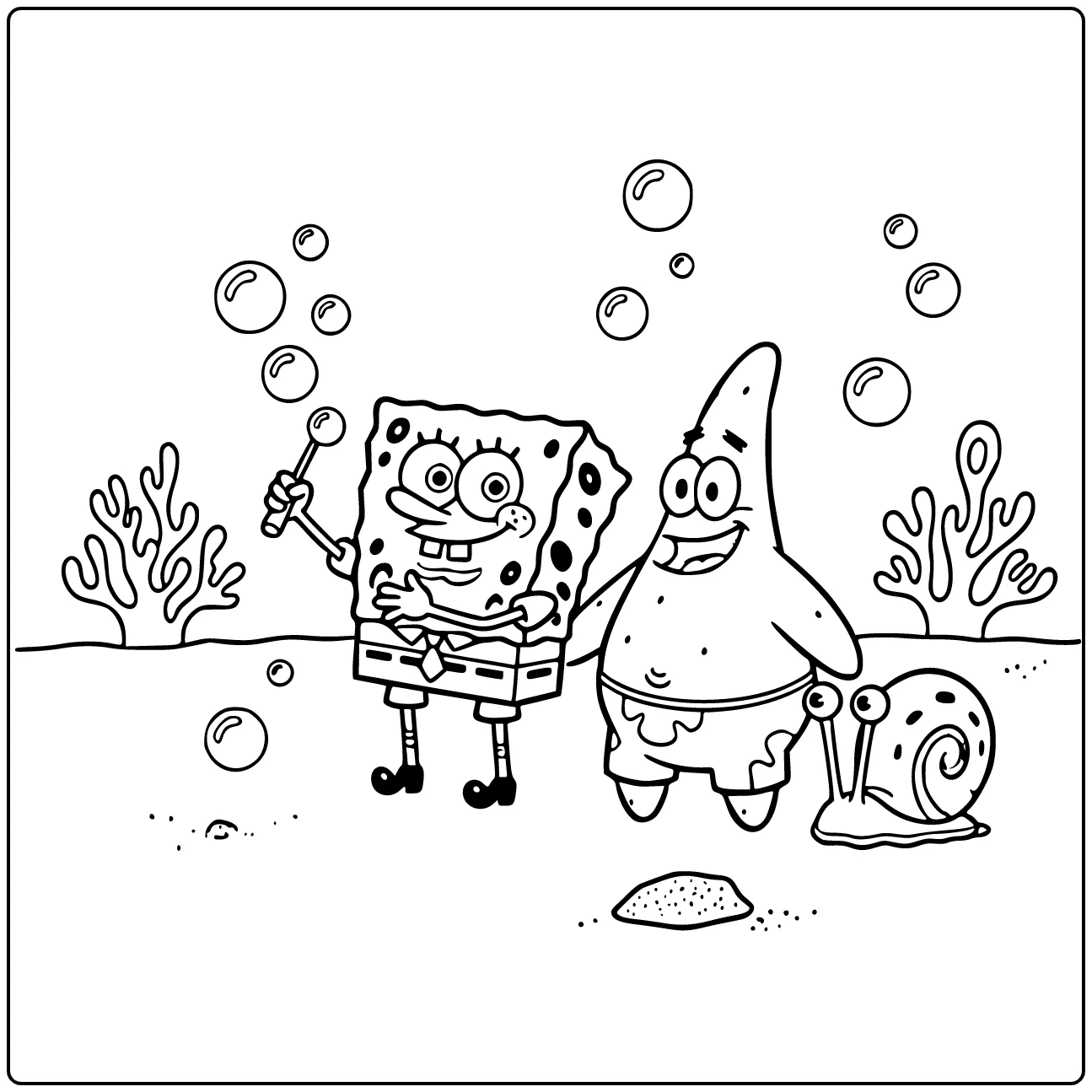 SpongeBob SquarePants Underwater Bubble Blowing coloring page