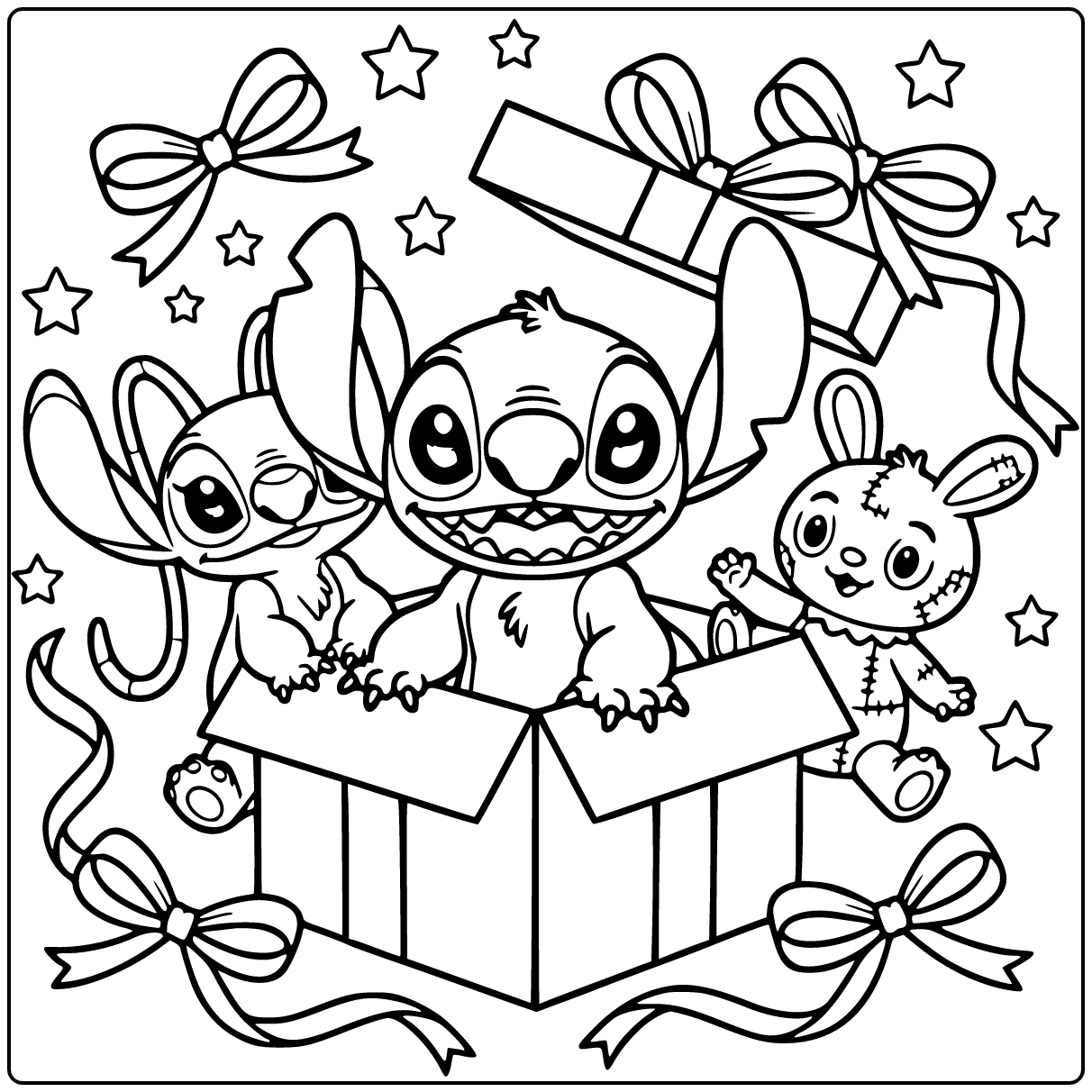 Easy Stitch in a Gift Box coloring page