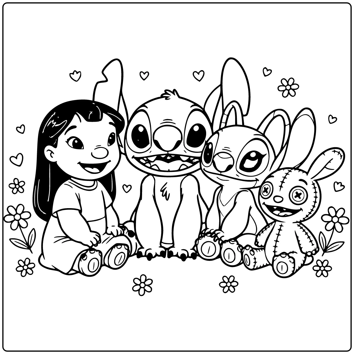 Easy Stitch in the Center with Lilo coloring page
