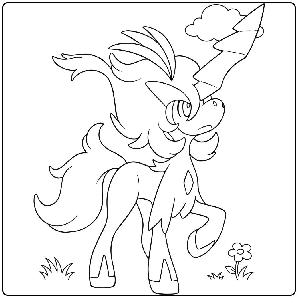 Tough Keldeo Resolute Form Water Pokemon coloring page