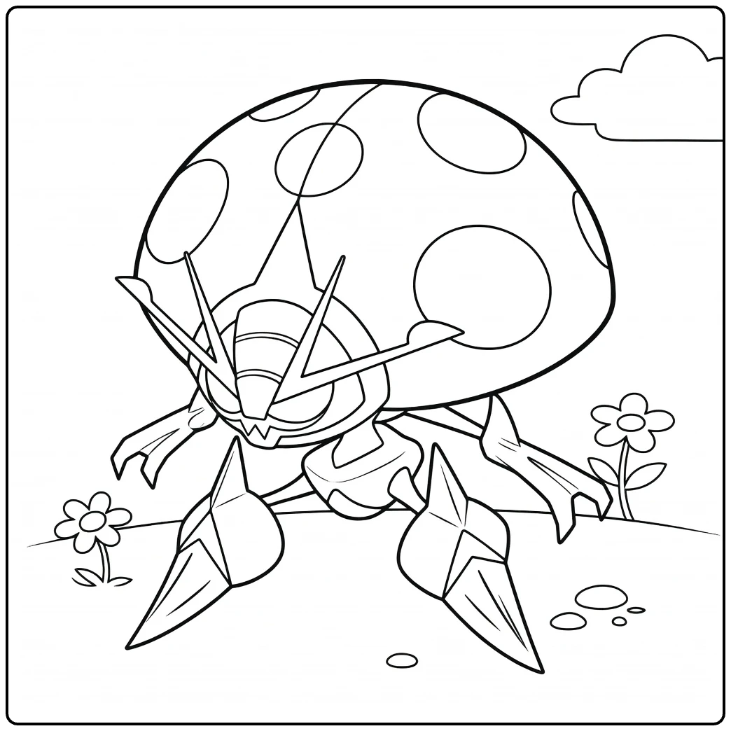 Tough Pokemon Orbeetle for Kids coloring page