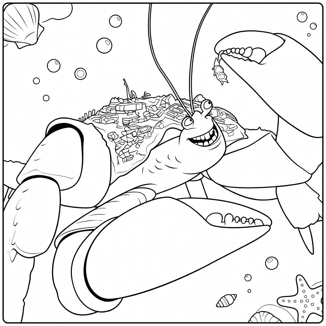 Tamatoa Treasure Crab with Coins and Jewels coloring page