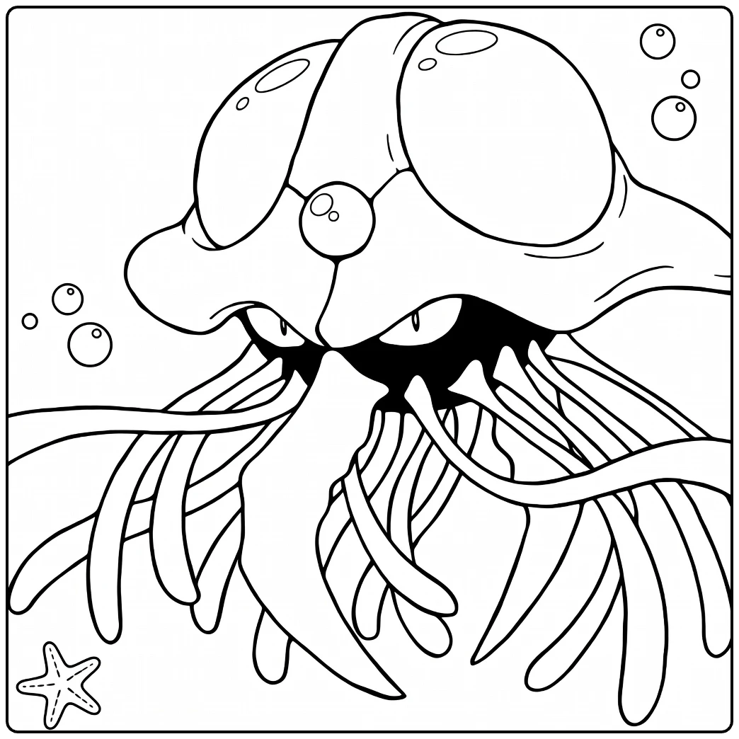 Tentacruel Water Pokemon Jellyfish coloring page