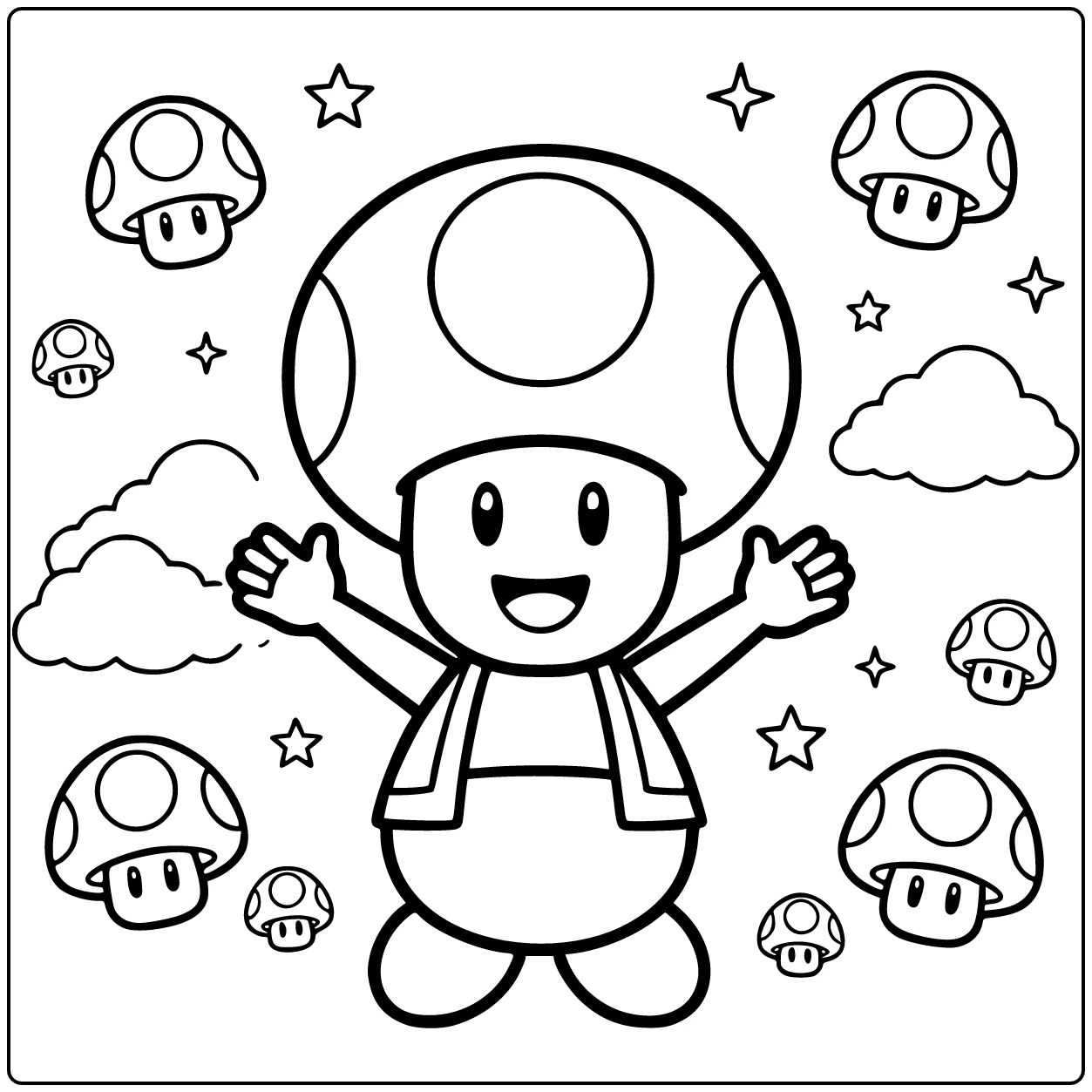 Toad in a Welcoming Pose coloring page