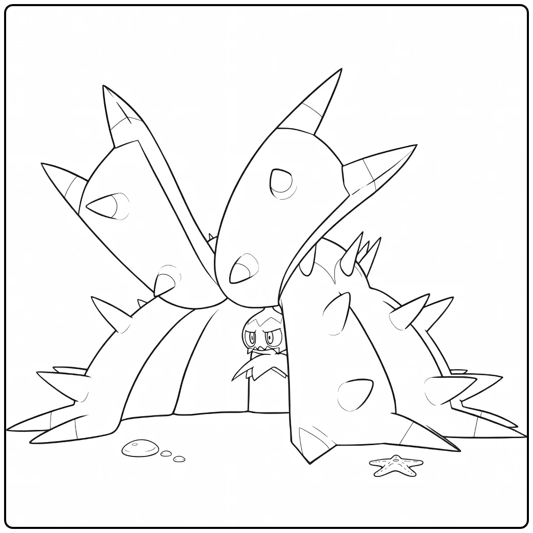 Toxapex Water Pokemon for Kids coloring page