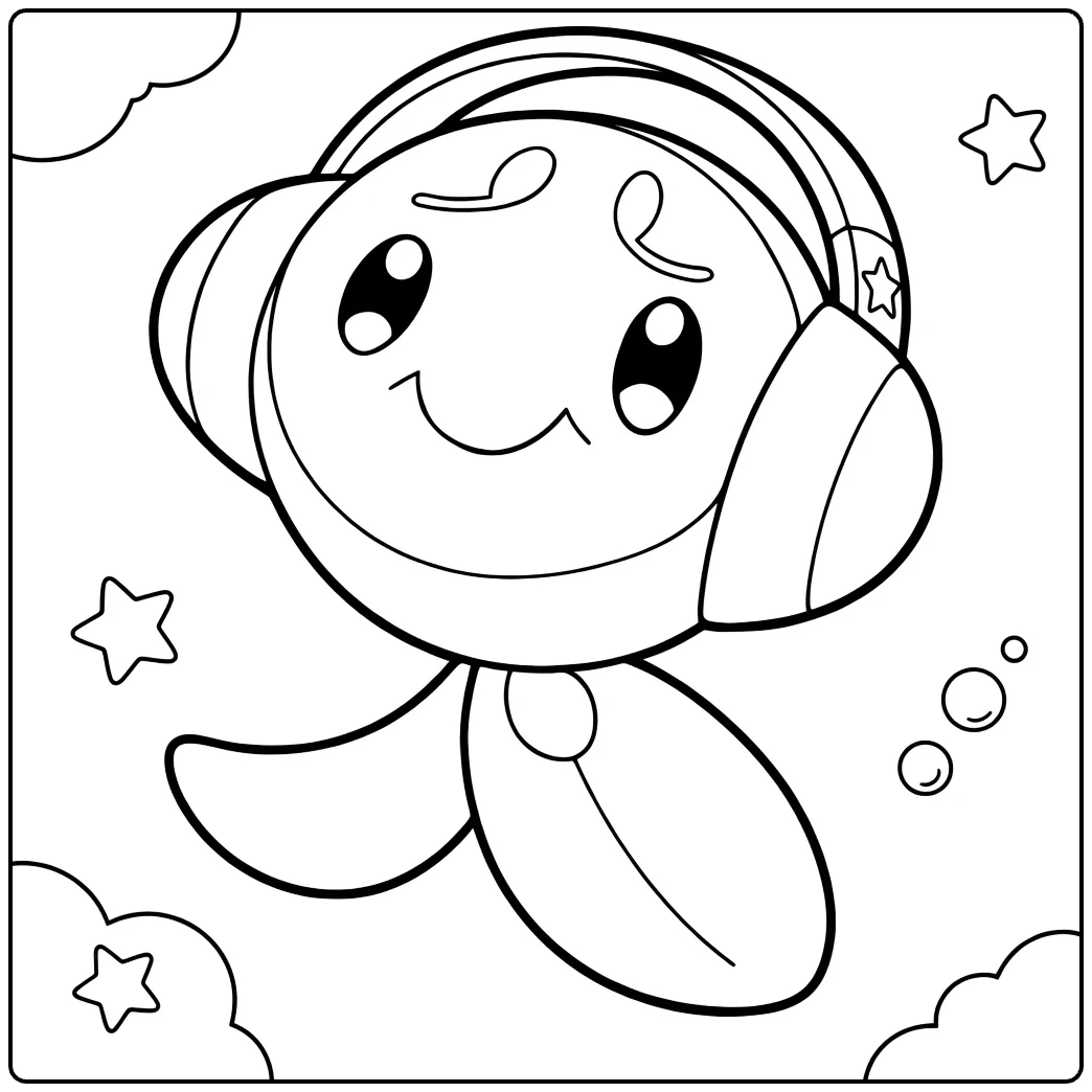 Water Pokemon Cheerful Tympole with Music coloring page