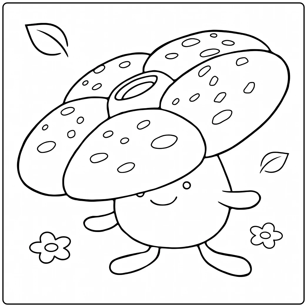 Vileplume Happy Flower Head Pokemon coloring page