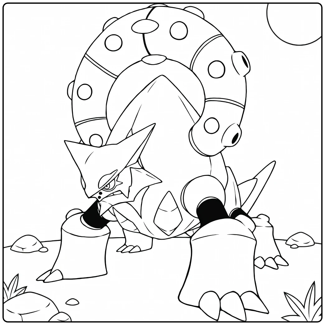 Volcanion Water Pokemon in Tough Pose coloring page