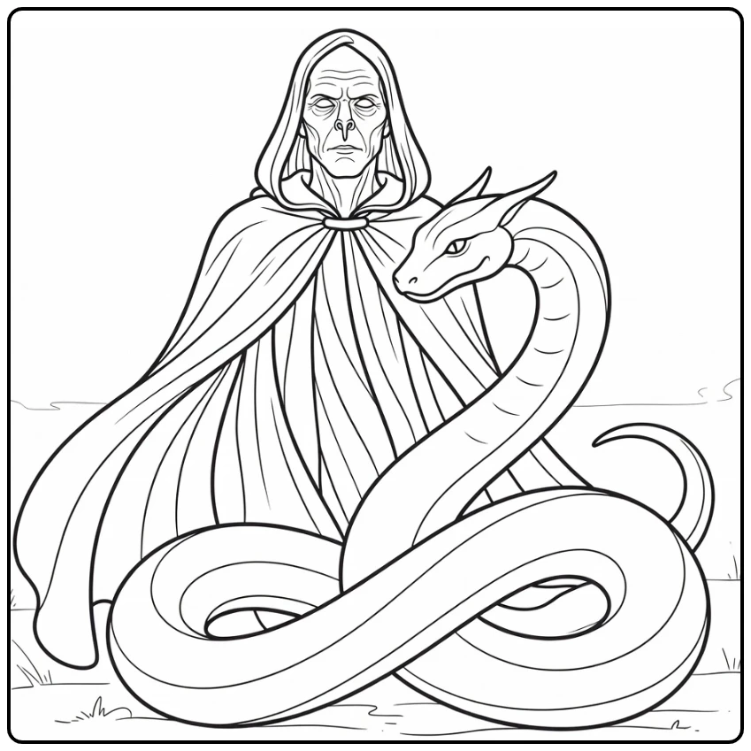 Voldemort Harry Potter Dramatic Pose coloring page