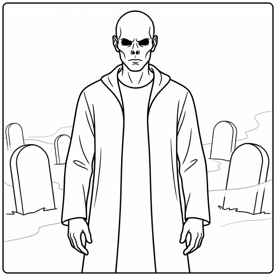Voldemort Harry Potter Threatening Pose coloring page