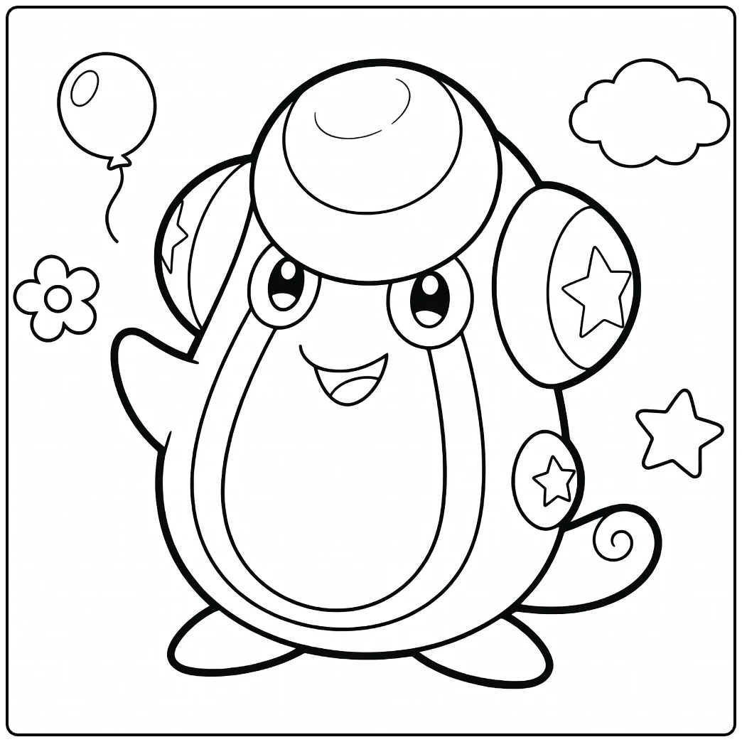 Cheerful Palpitoad Water Pokemon coloring page