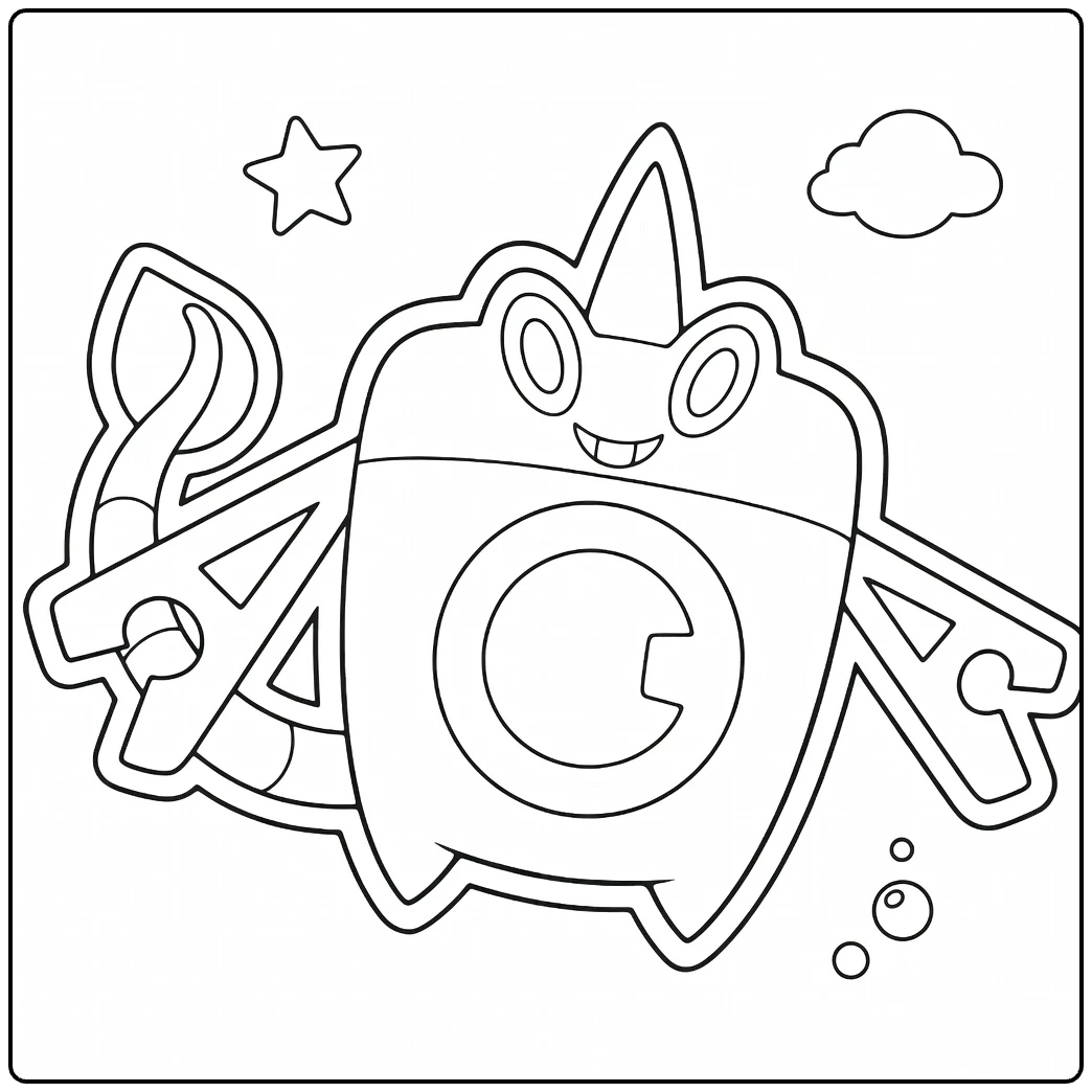 Cheerful Wash Rotom Water Pokemon coloring page
