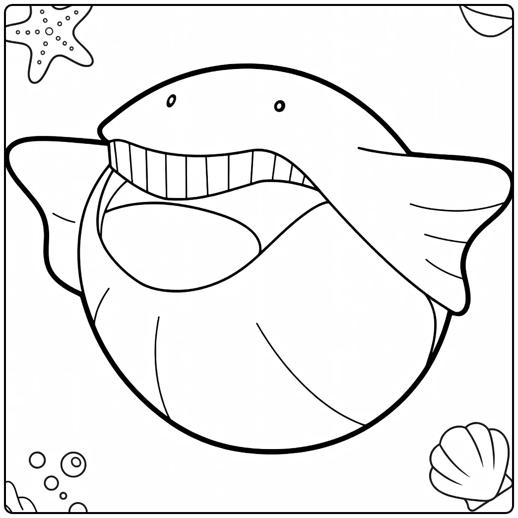 Wailmer Water Round Pokemon with Bubbles coloring page