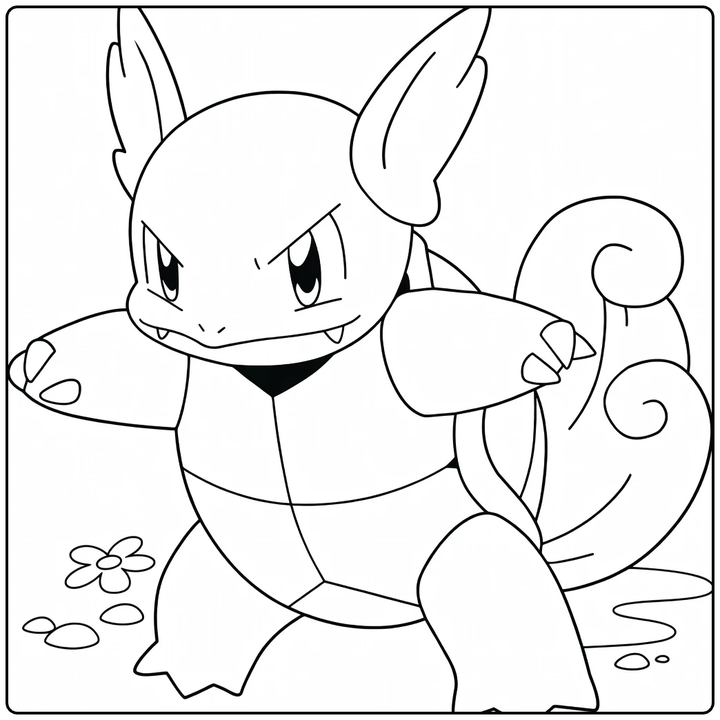 Wartortle Water Pokemon coloring page