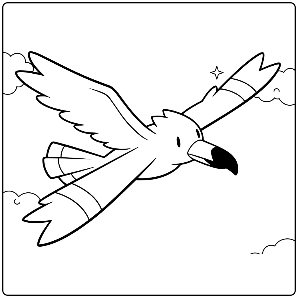 Wingull Water Pokemon in the Sky coloring page