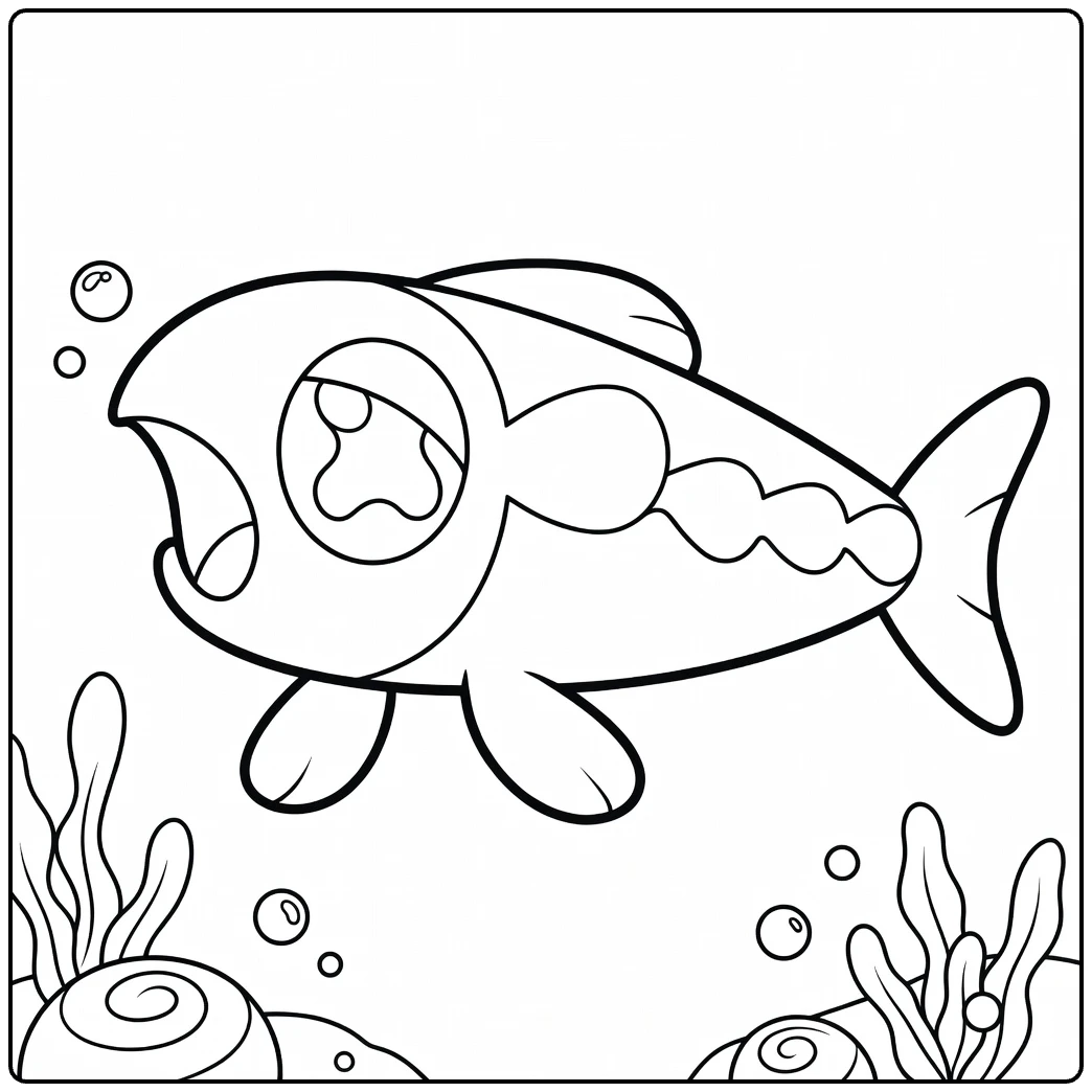 Wishiwashi Solo Form Water Pokemon for Kids coloring page
