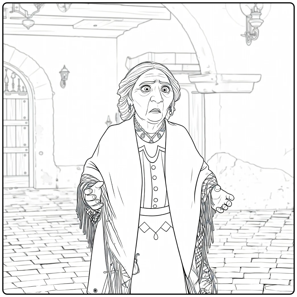 Alma Encanto Startled Abuela coloring page