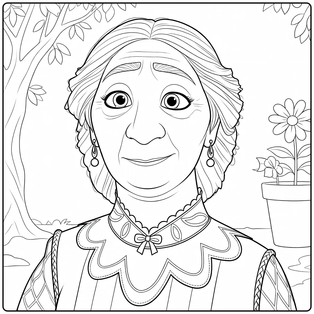 Abuela Alma Encanto Grandmother Color coloring page