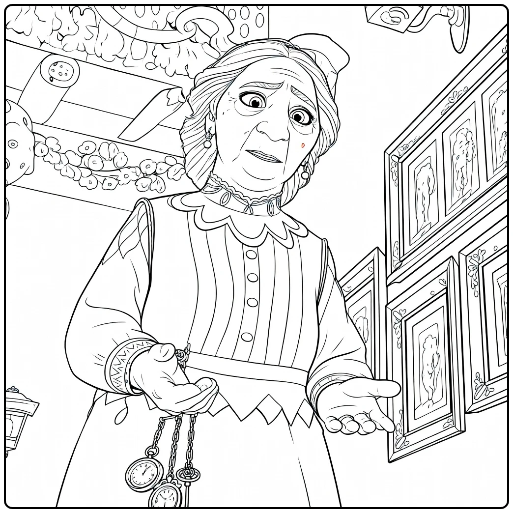 Abuela Alma Startled Grandmother coloring page