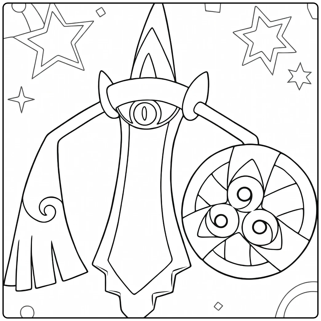 Aegislash Blade Forme for Kids coloring page