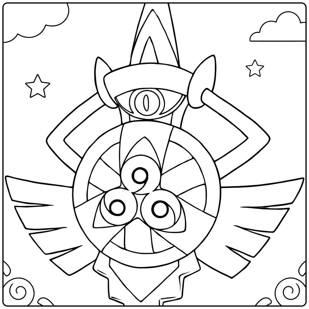 Aegislash Majestic Sword Shield Hero coloring page