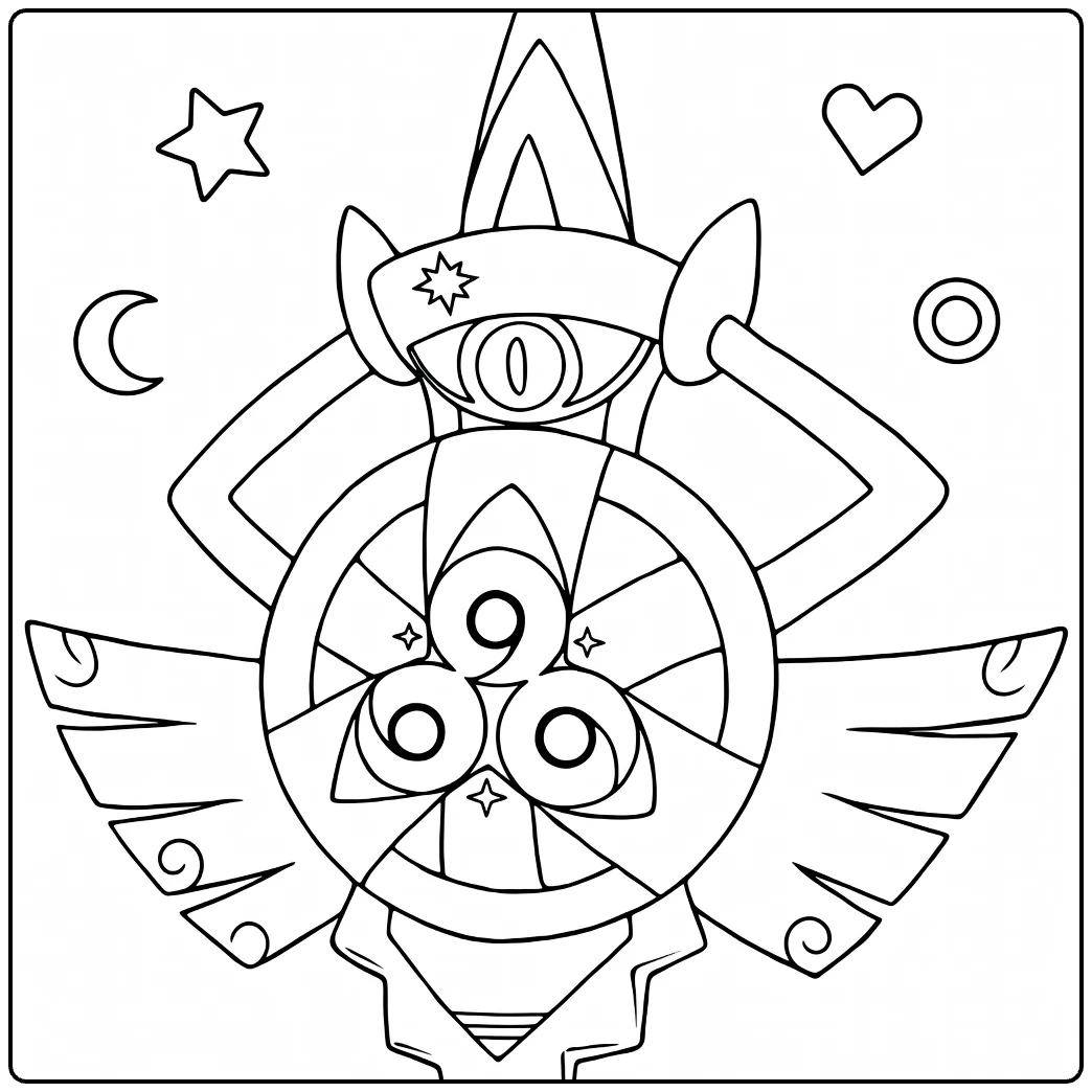 Aegislash Shield Forme for Pokemon Fans coloring page