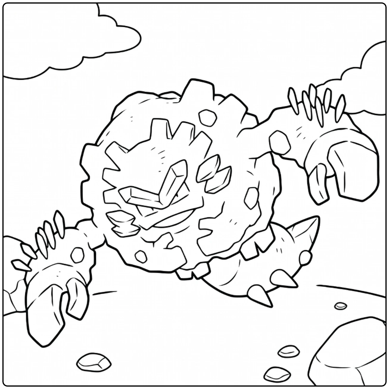 Alolan Graveler in Dynamic Pose coloring page