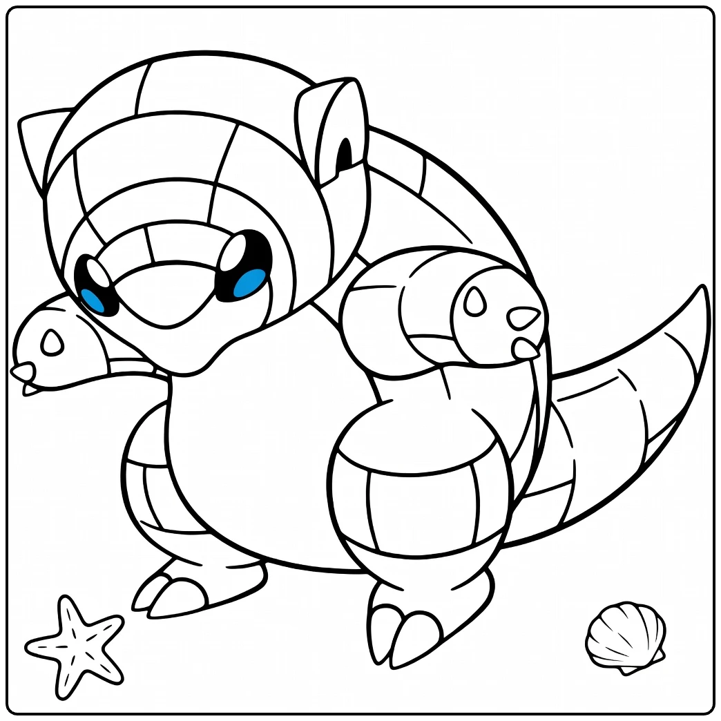 Alolan Sandshrew for Pokemon Fans coloring page