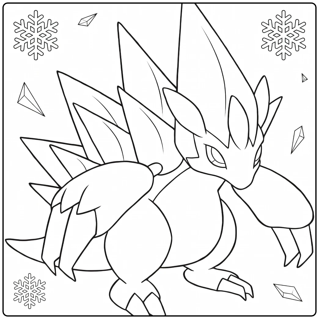 Alolan Sandslash Icy Pokemon Pose coloring page