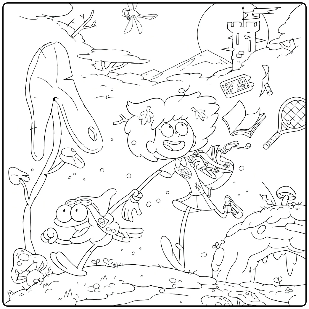 amphibia Avontuurlijke Scne from Amphibia coloring page