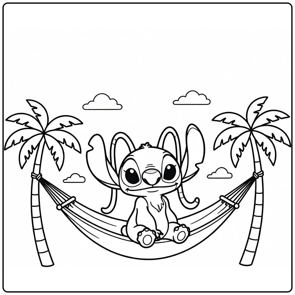 angel Stitch Stitch Tussen Palmbomen coloring page