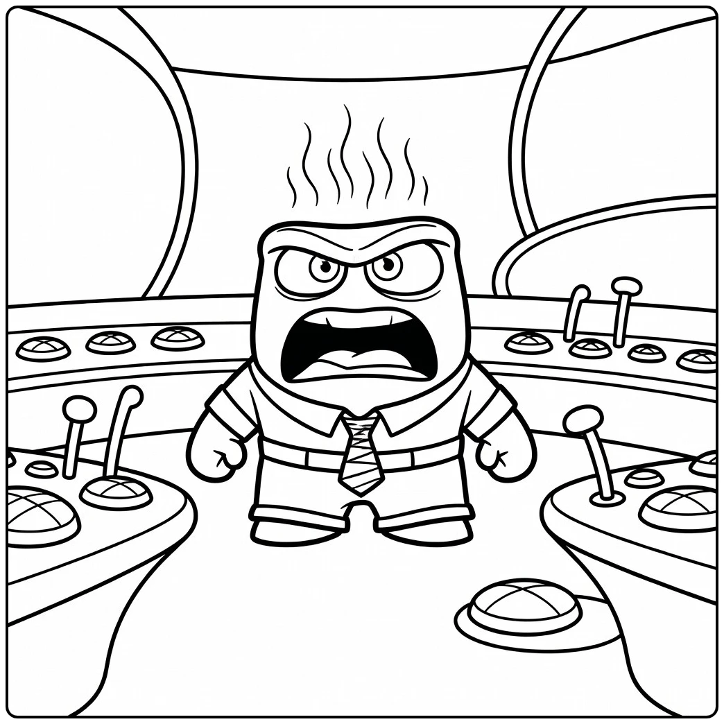 anger Inside Out Standing with Fists on the Floor coloring page