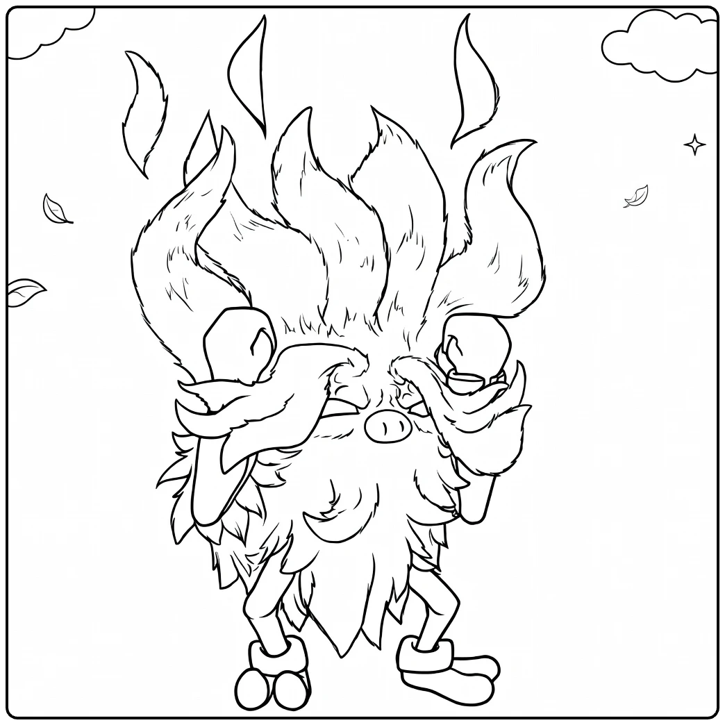 Annihilape Tough Fighting Pokemon coloring page