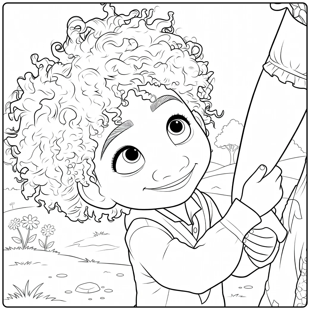 Antonio Madrigal Encanto Happy in Hand with Mama coloring page