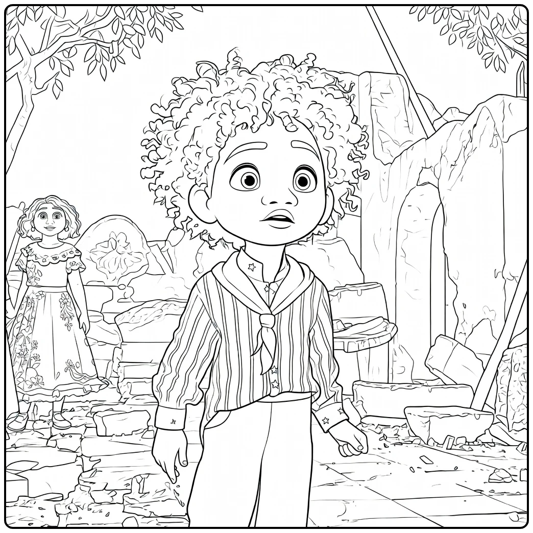 Antonio Madrigal Runes Scene from Encanto coloring page