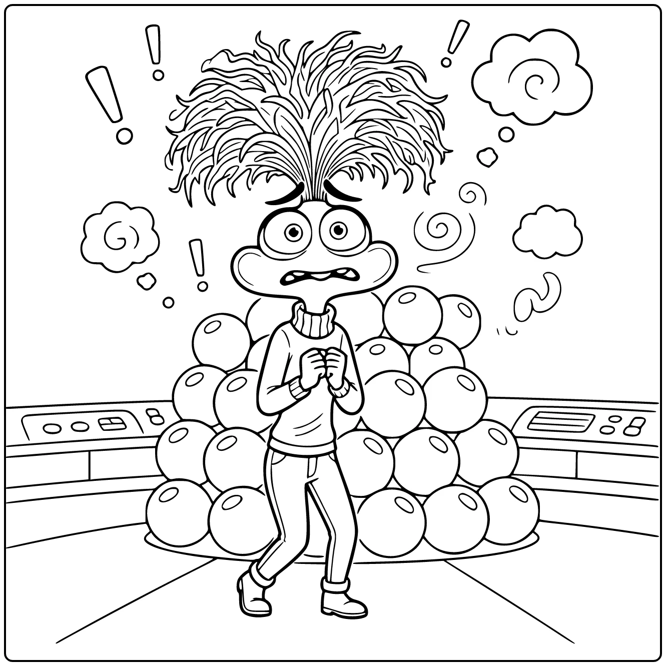 Anxiety Inside Out coloring page