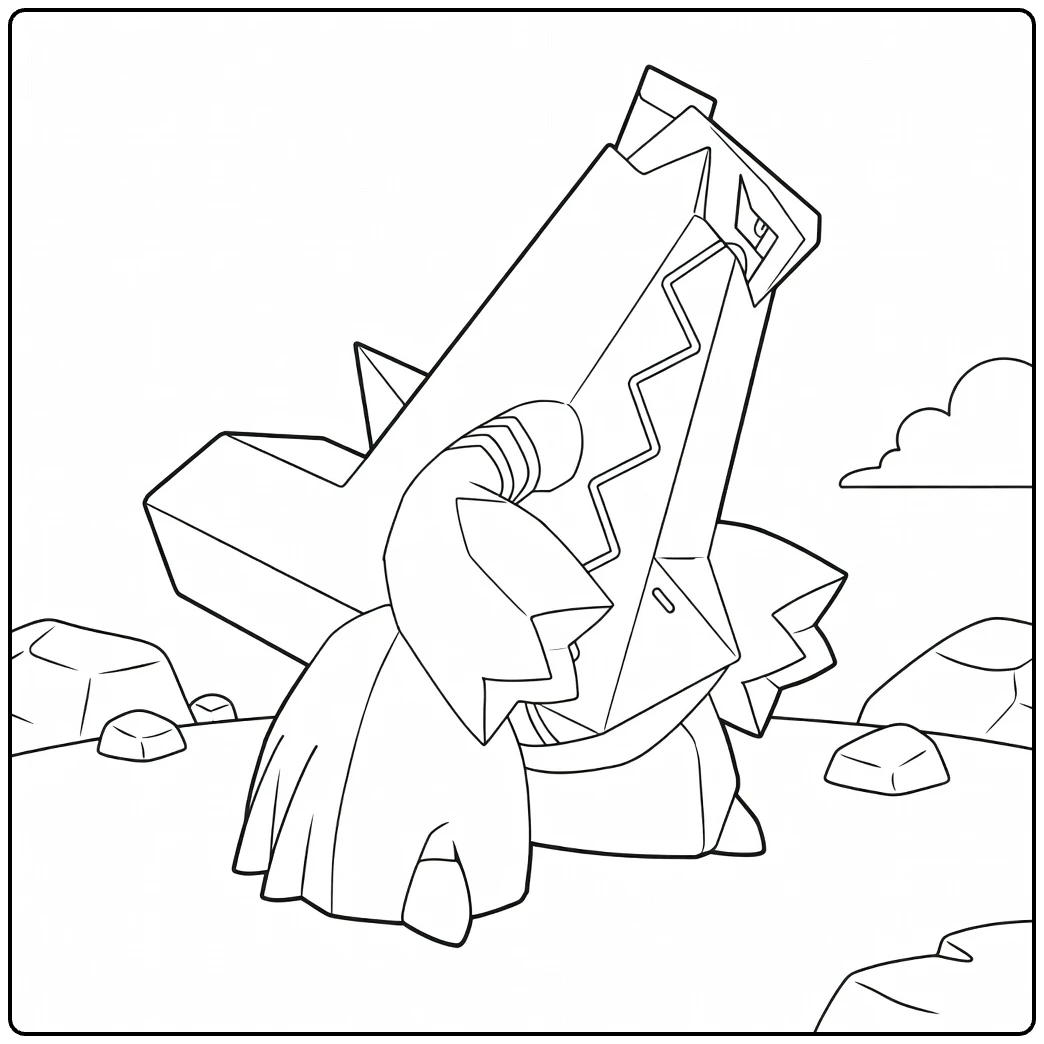 appletun coloring page in dynamische pose with clouds