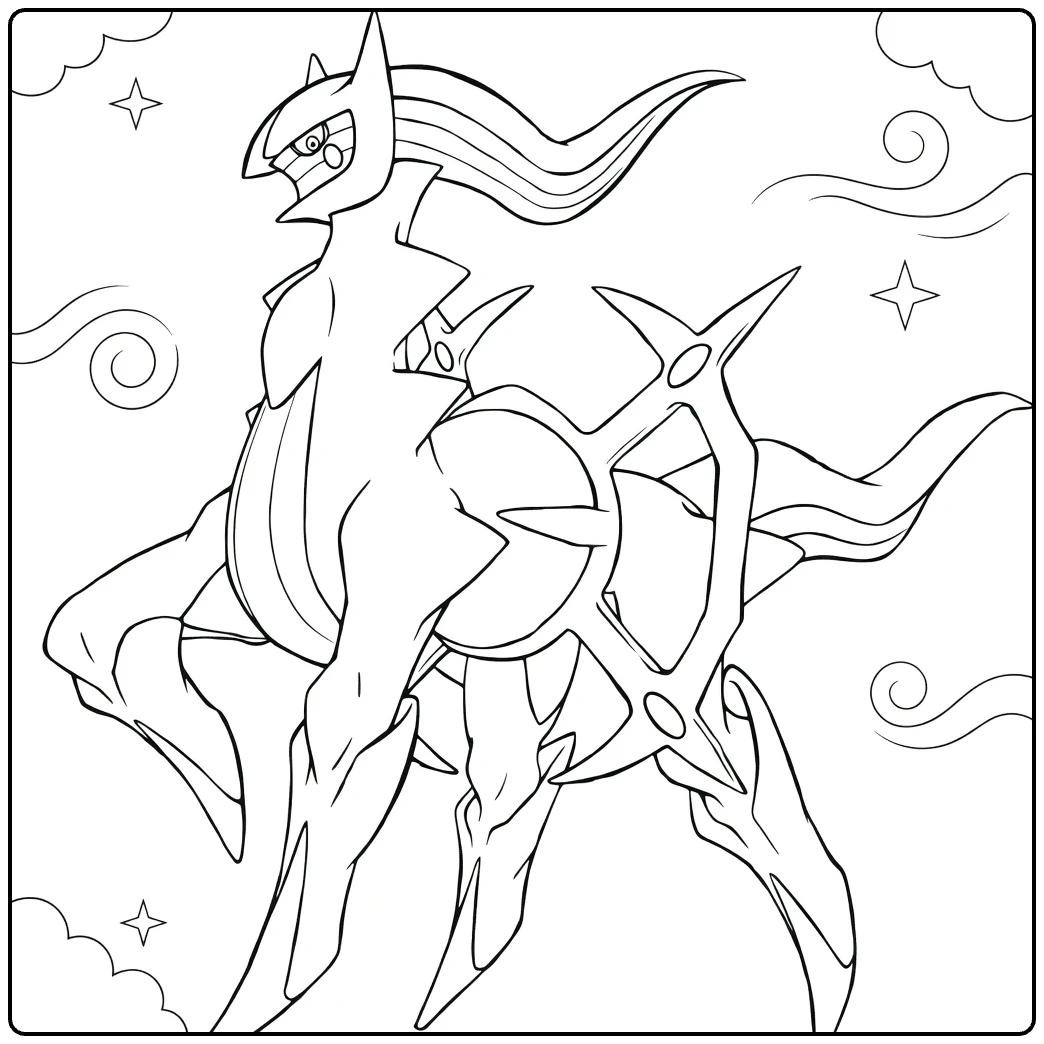 Arceus Rock Form for Pokemon Fans coloring page