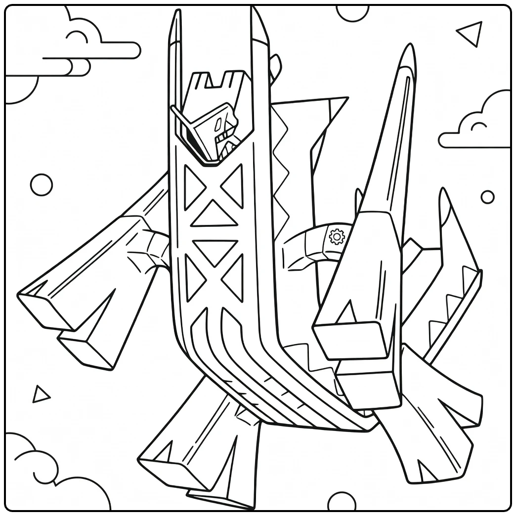 Archaludon for Pokemon Fans coloring page