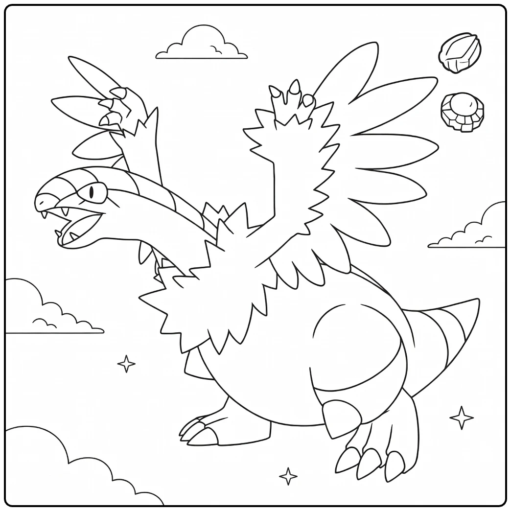 Archeops Mighty Flying Dinosaur coloring page