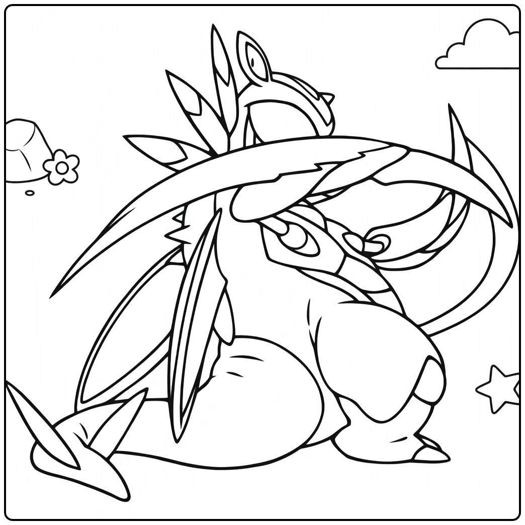 Armaldo for Kids Print and Color coloring page