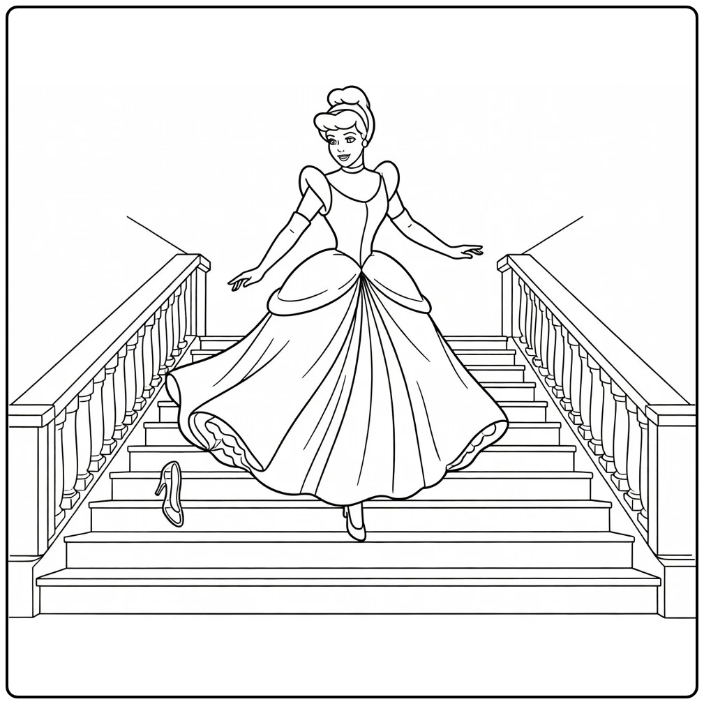 assepoester coloring page trapscne om middernacht