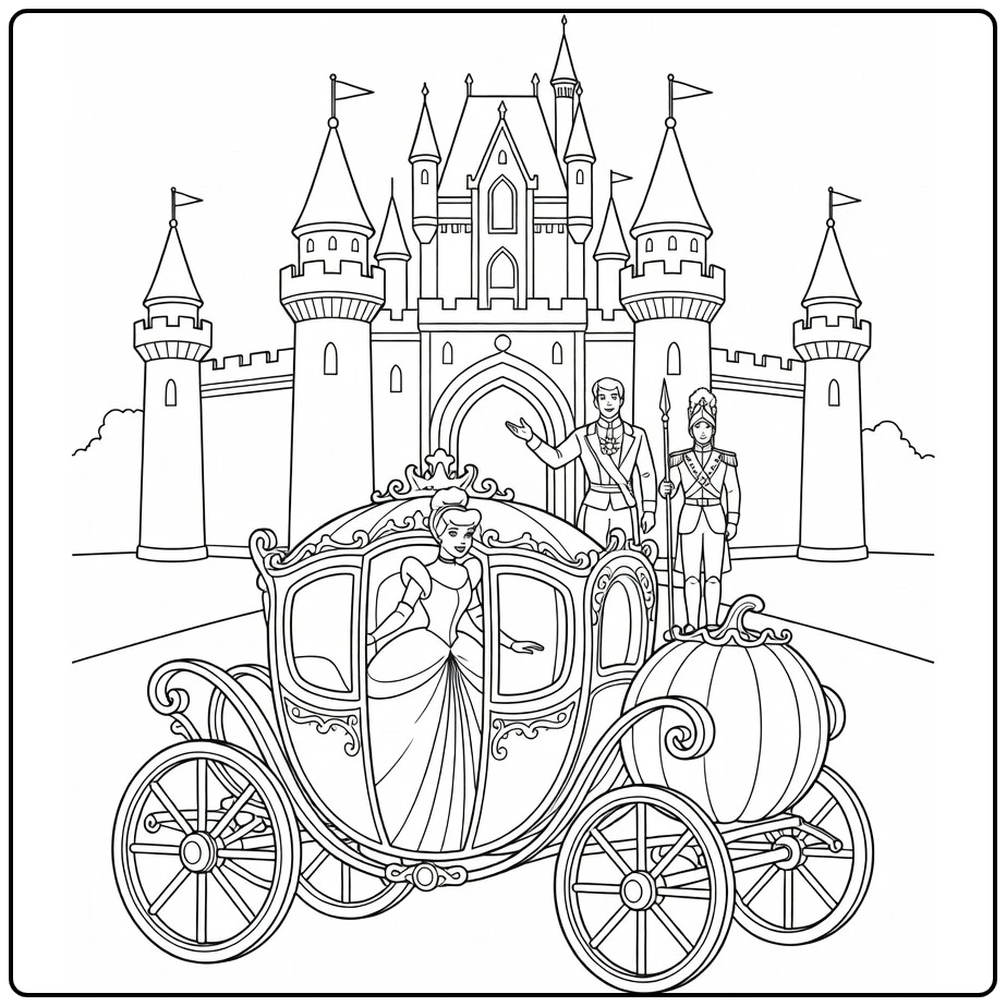 assepoester coloring page of assepoester with koninklijk ball