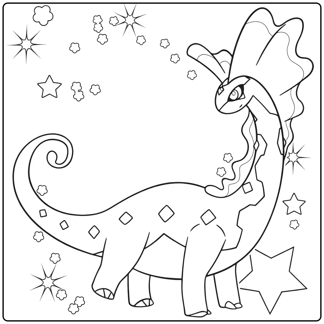 Aurorus Stars and Snow coloring page