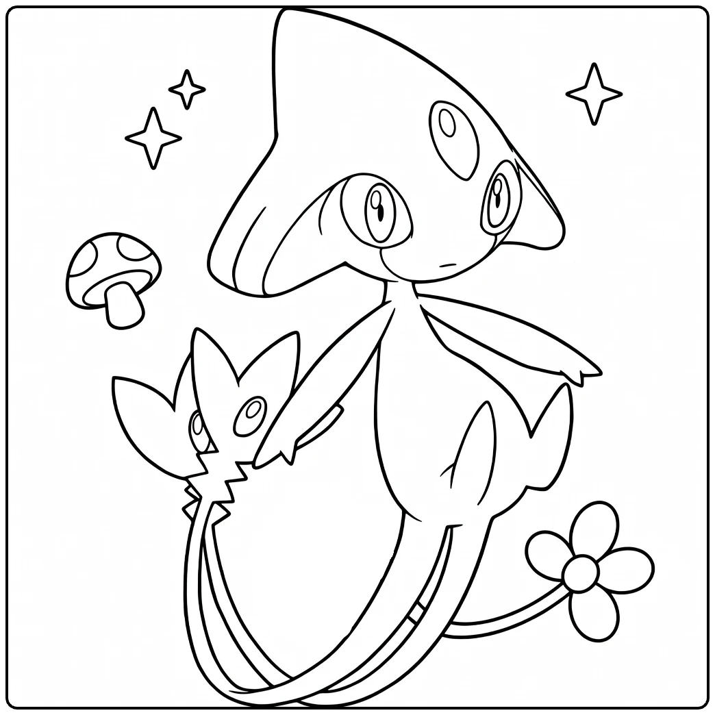 azelf coloring page cute Pokemon tekening