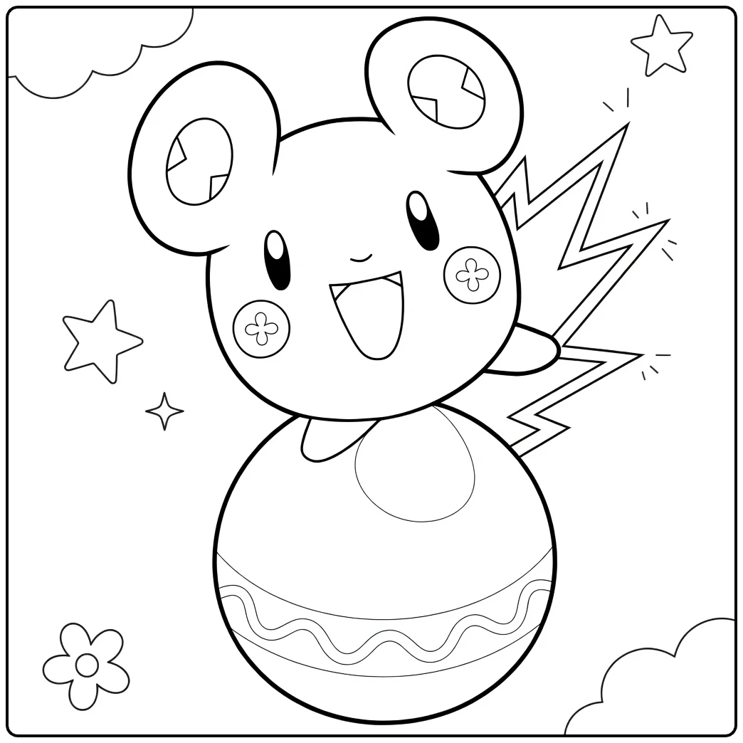 azurill coloring page of happy azurill on stuiterbal