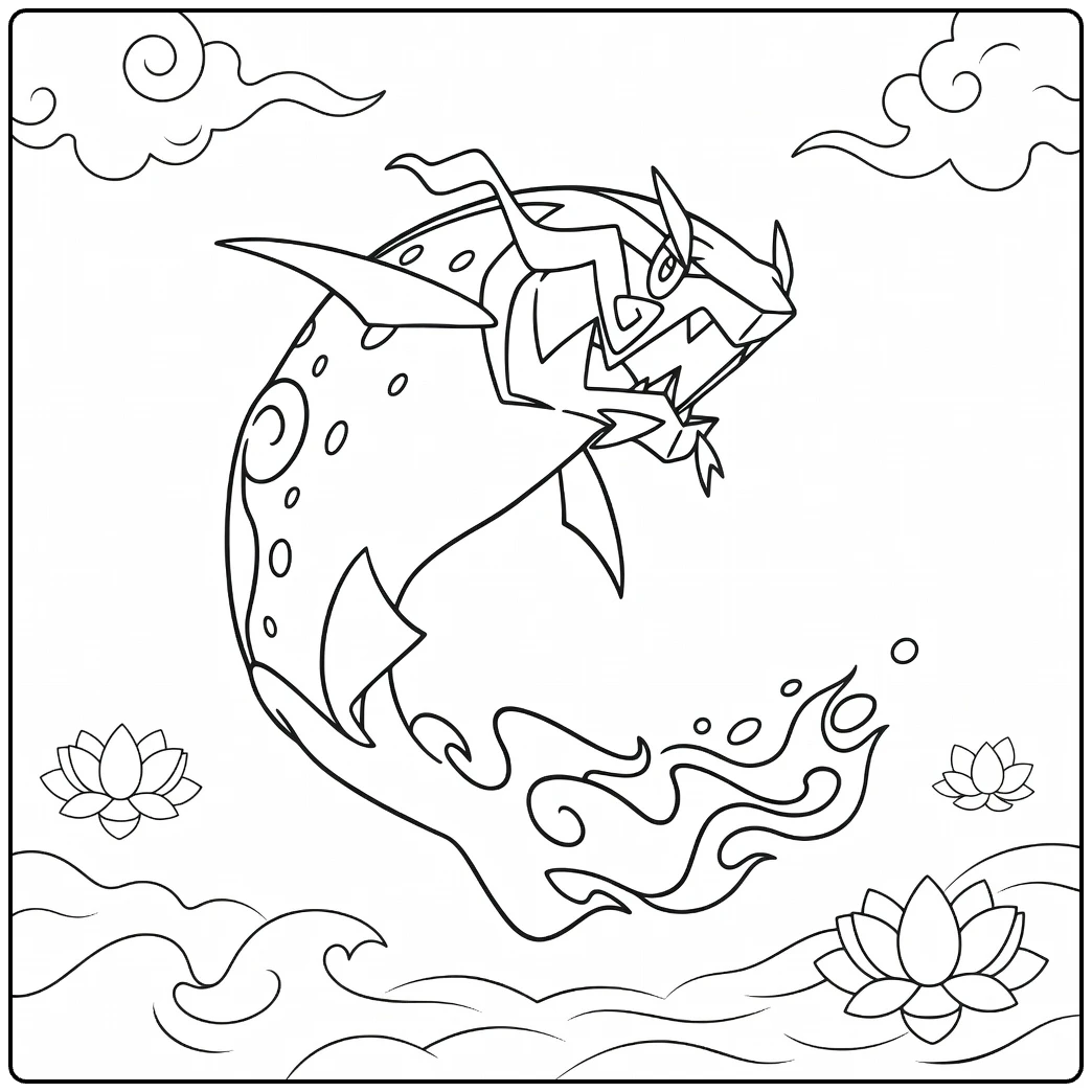 Basculegion Mythical Fish in Dynamic Jump coloring page