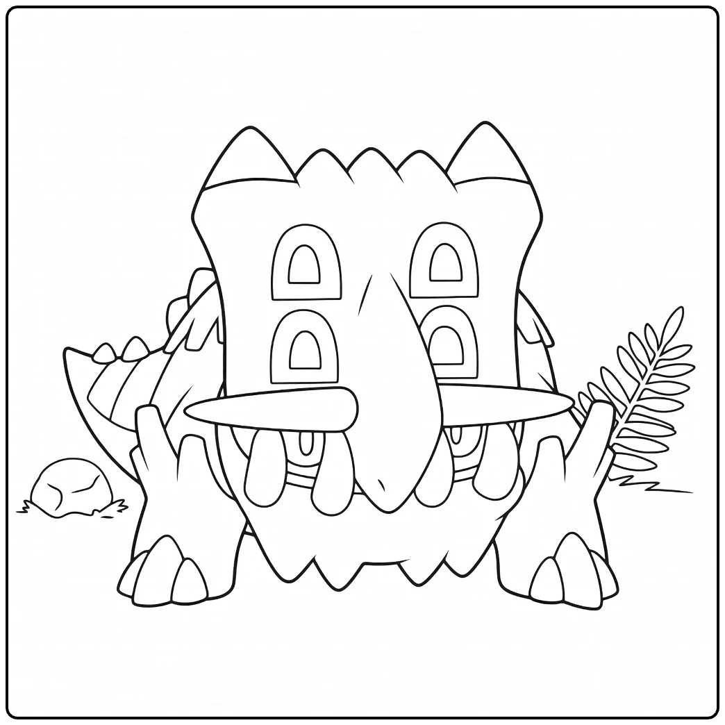Bastiodon for Kids and Pokemon Fans coloring page