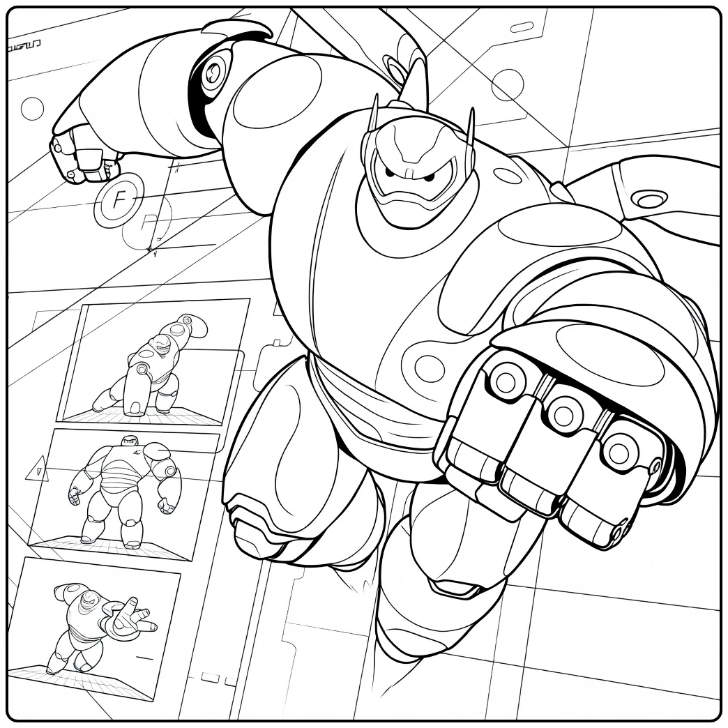 baymax coloring page of big hero 6 superheld robot