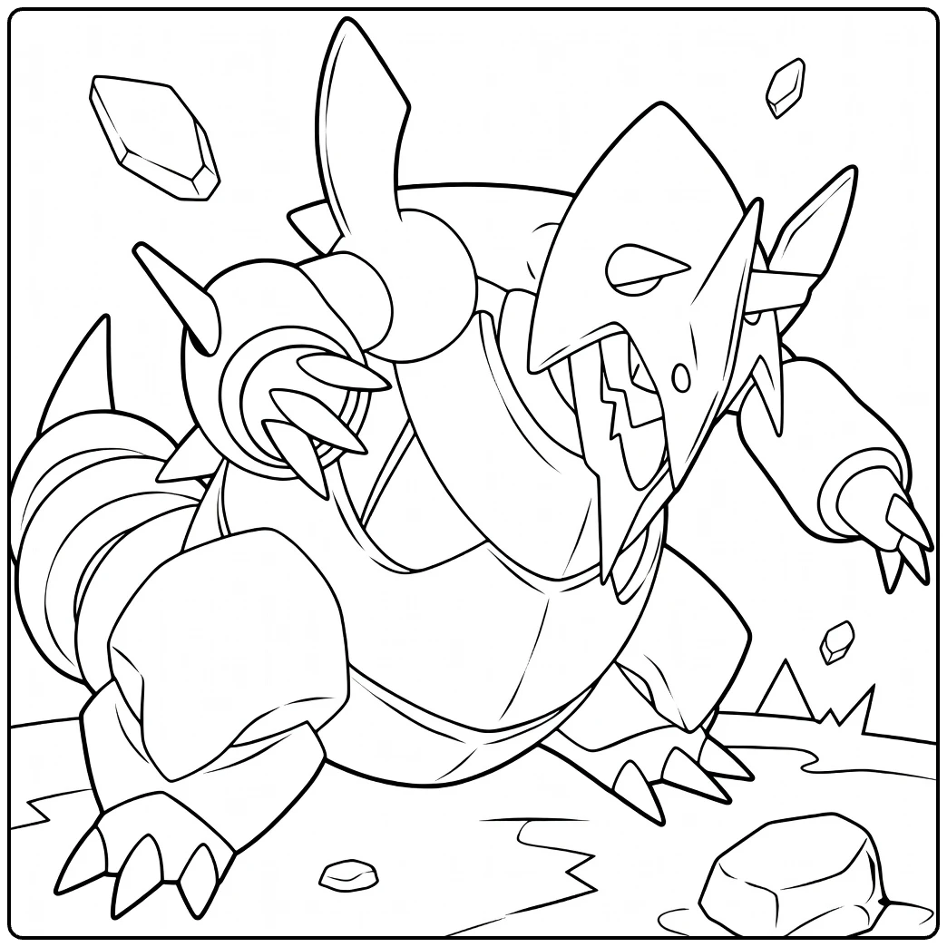 Beldum Tough Pokemon Metagross coloring page